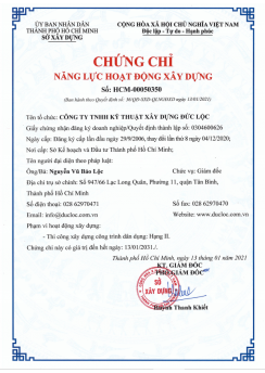 Chứng chỉ năng lực hoạt động xây dựng hạng II