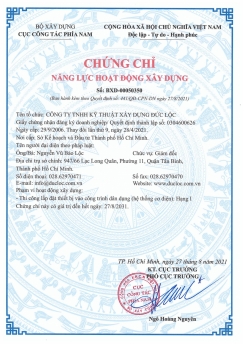 Chứng chỉ năng lực hoạt động xây dựng hạng I